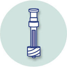 Icons of a vial, a vial adapter, a pipette, and a disinfectant wipe